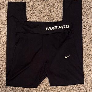 Nike Pro Black Leggings with White Accents